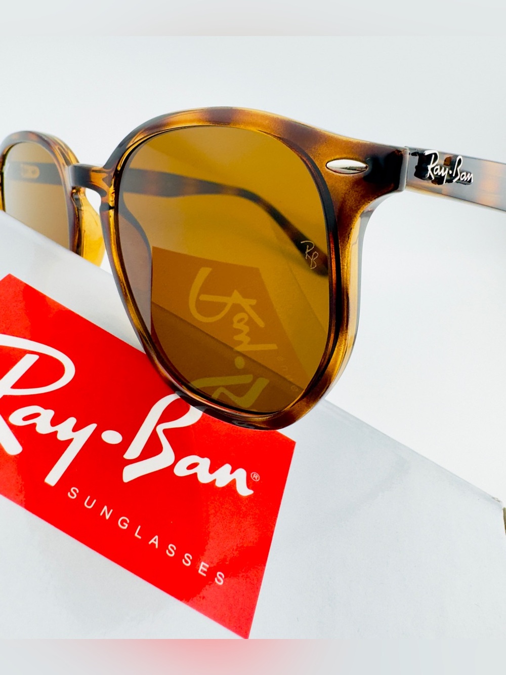 Ray-Ban Sunglasses RB4306 Polished Light Havana Frame B-15 Brown Lenses UNISEX! - Picture 13 of 14